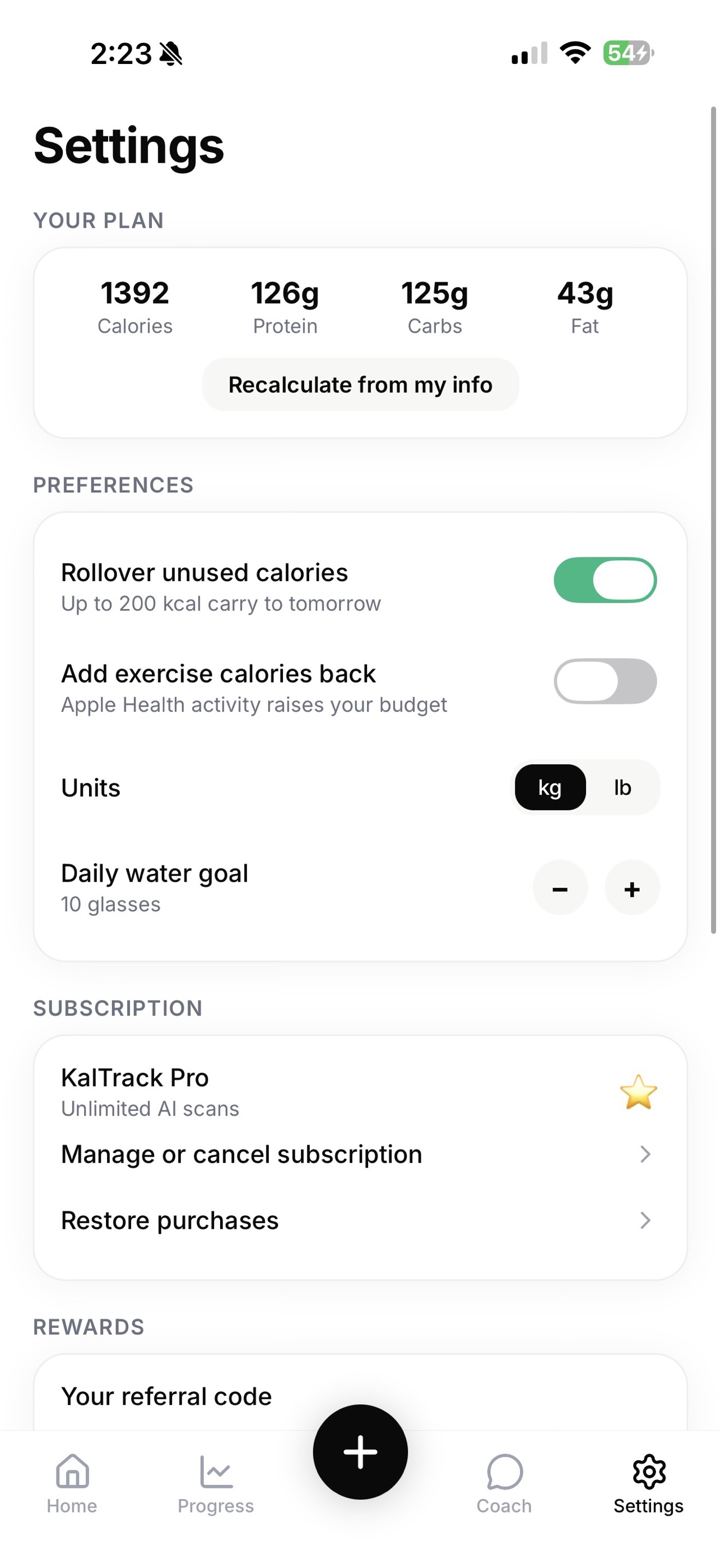 KalTrack screenshot 4